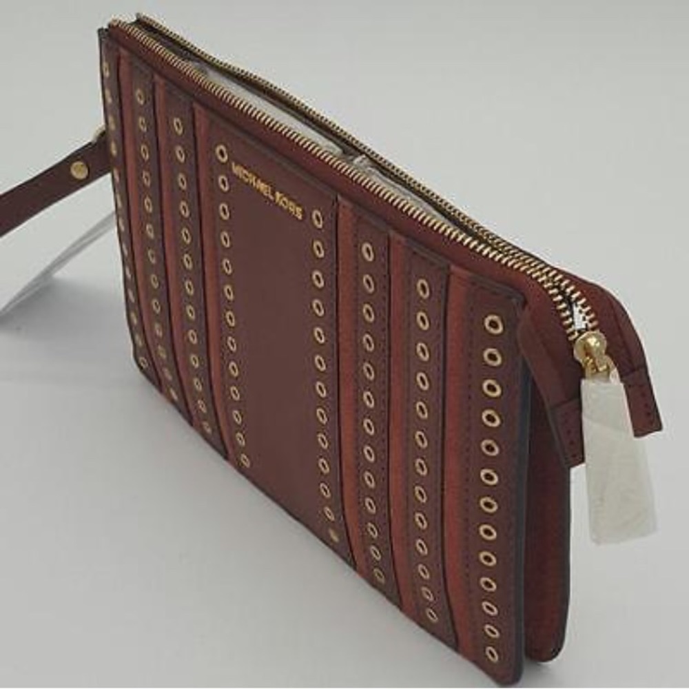 New! Michael Kors Leather and Suede Wristlet